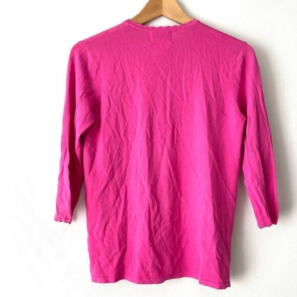 April Cornell Cardigan Beaded Embroidery Pink Sz Small 12 - Picture 6 of 6